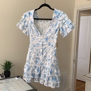 EAT BRUNCH CLUB BLUE FLORAL DRESS